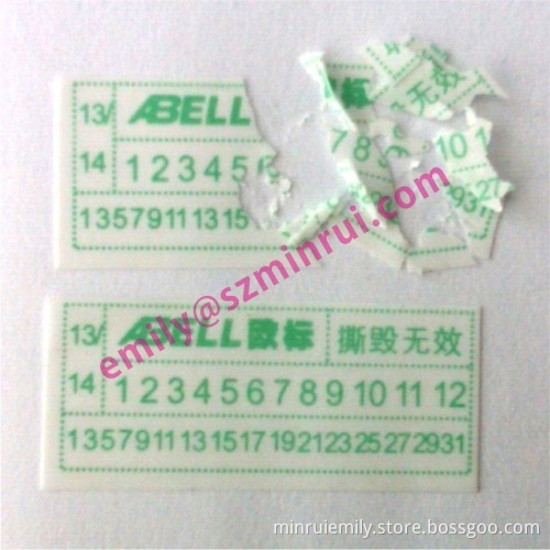 Custom Printed Paper Warranty Seal Stickers With Dates,warranty One Time Use Eggshell Stickers,tamper Resistant Labels 